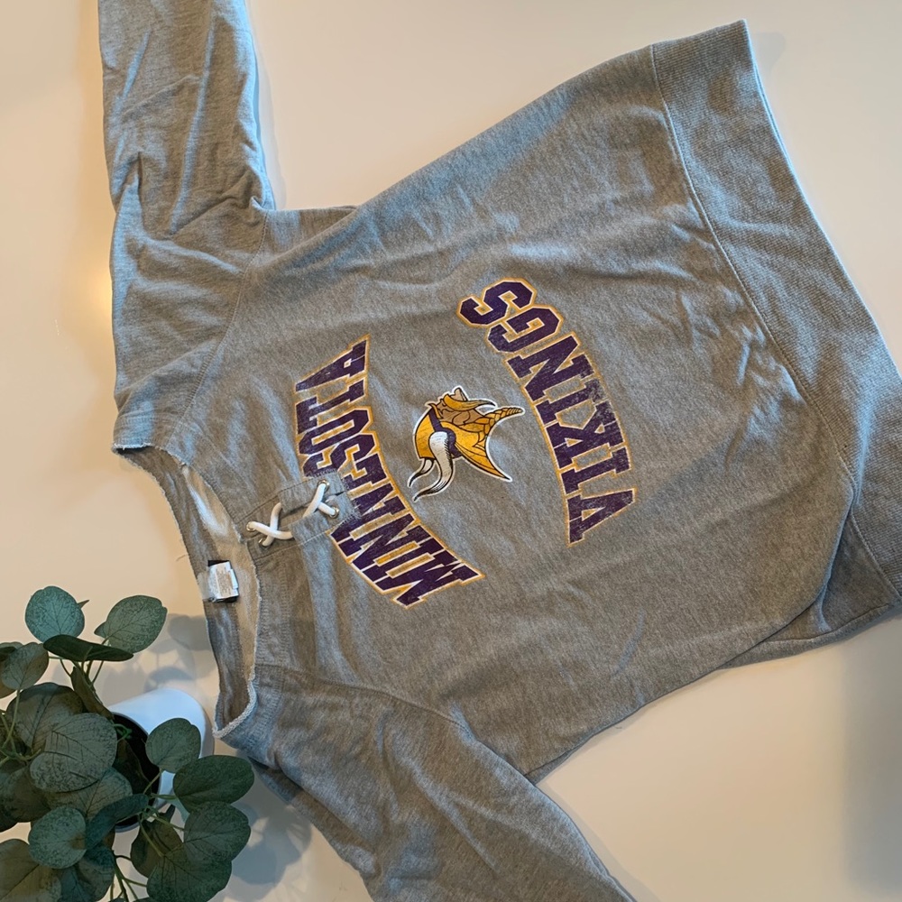 A Vikings sweatshirt